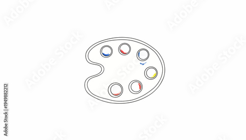 Artist's Palette with Colorful Paint Swirls, Art Supplies, Creative Studio