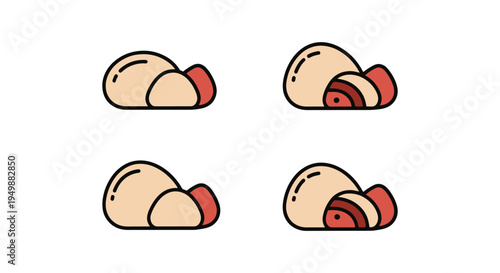 Eba Ball Line art vector set minimal abstract vibrant color illustration