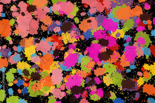 Vibrant Multicolor Paint Splatter Abstract Background