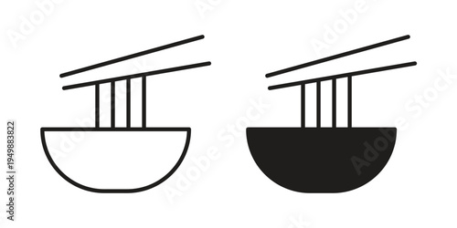 Ramen icon element for graphic designs. line and flat symbols