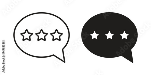 Rating icon element for graphic designs. line and flat symbols