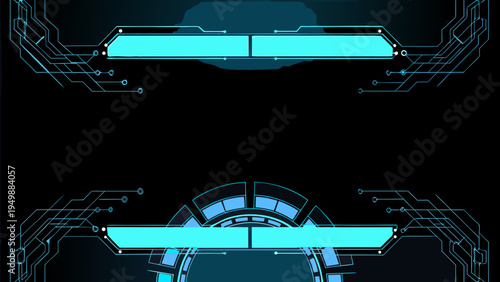 Abstract futuristic digital interface with glowing cyan circuit patterns