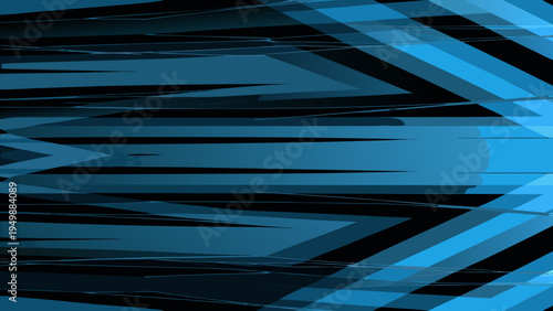 Abstract blue geometric pattern with sharp angled lines and dark shadows