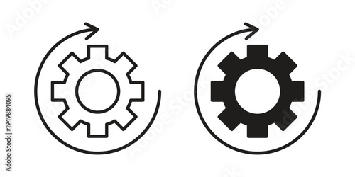 Recovery icon element for graphic designs. line and flat symbols