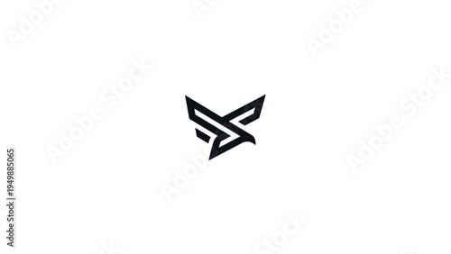 Abstract Hawk Logo Design - Modern Geometric Bird Symbol