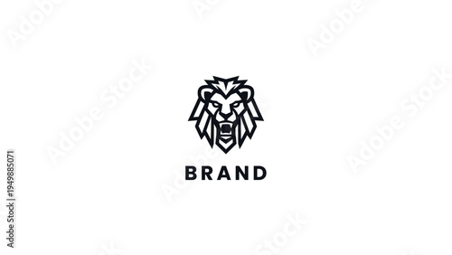 Dynamic and powerful abstract lion head icon, embodying fierce determination and unwavering strength for modern, impactful branding and business identity