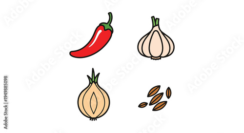 Fajita Spice Line art vector creative pastel abstract color illustration