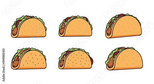 Fried Tacos Line art vector clean smooth abstract tone illustration