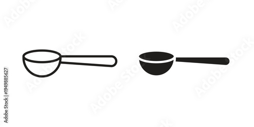 Scoop icon element for graphic designs. line and flat symbols