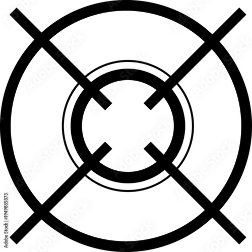 Weapon sight, sniper rifle optical scope. Hunting gun viewfinder with crosshair. Crosshair gun sight icons set. Bullseye, target or aim symbol. Shooting mark. Military target sign. Game UI. Vector.