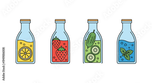Flavored Mineral Water Line creative soft abstract color vector