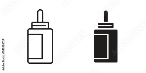 Serum icon element for graphic designs. line and flat symbols