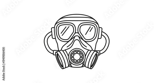Gas mask protection equipment for breathing safety.