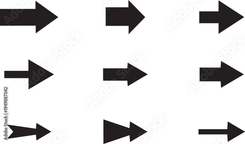 Arrow vector icon set, arrow sign pack. arrow black collection and symbol design. 