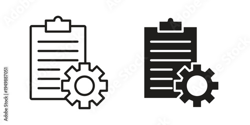 Smart contract icon element for graphic designs. line and flat symbols