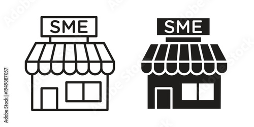 SME icon element for graphic designs. line and flat symbols
