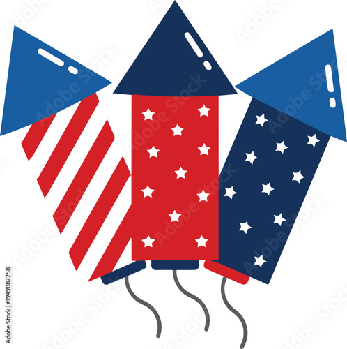 Fourth of July Fireworks American Rocket Celebration 