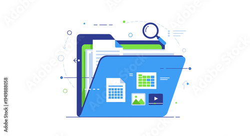 Organized Digital Files and Data Management Concept