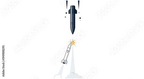 Missile Interception - A Visual Representation of Defense Technology.