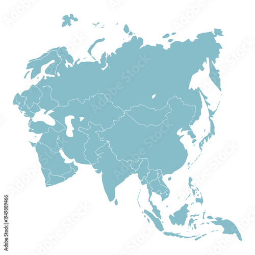 Asia map southeast country, east Asian continent icon, vector graphic showing Southeast Asia, regional map outline for educational materials