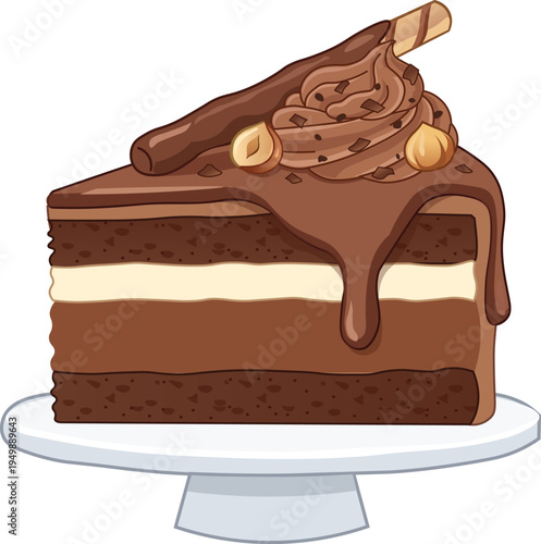 Delicious Chocolate Cake Slice Bakery Dessert