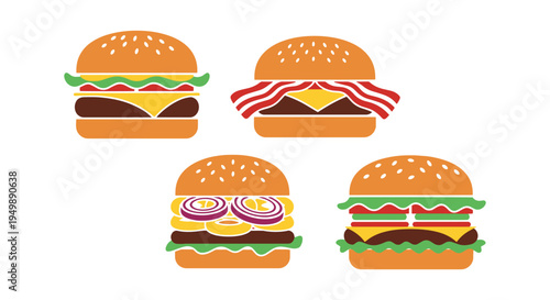 Homemade Burgers Line art creative minimal abstract vector