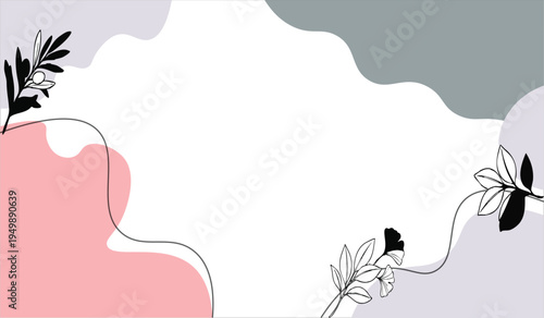  Abstract organic shapes muted tones botanical minimal background vector illustration for modern design and creative campaign
