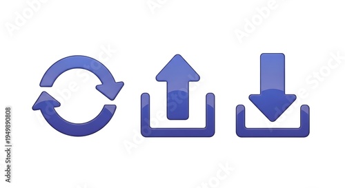 Blue for refresh upload and download arrows