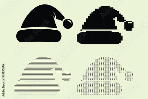 Christmas santa hats and knitwear patterns