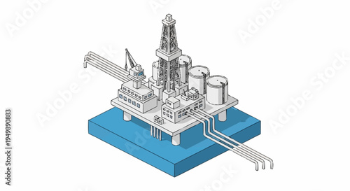 Offshore oil rig platform structure.