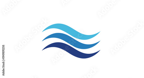 Vector wave icon in blue shades