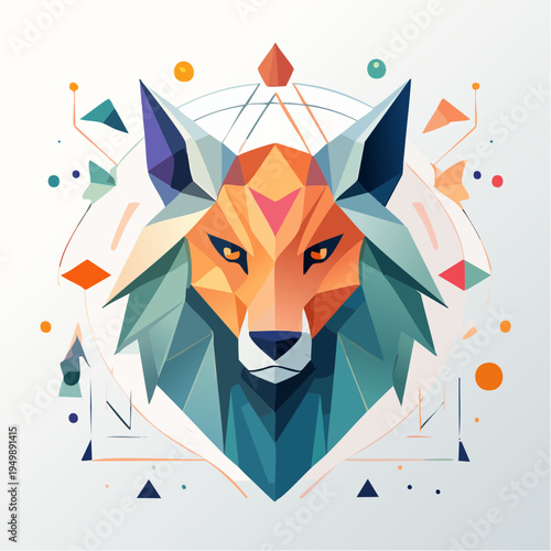 Dynamic Abstract Fox Emblem A Polygons Artistry Capturing Nature's Spirit and Modern Digital Elegance
