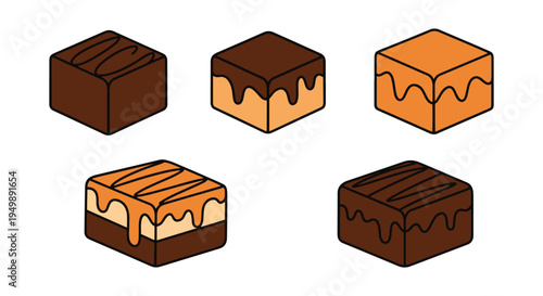 Fudge Piece Line art vector modern bold abstract artwork illustration