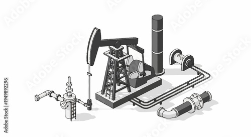 Industrial oil pump and pipeline equipment.