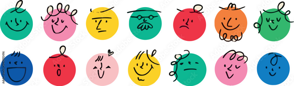 Fototapeta premium Colorful vector set of paint splashes and brushes in a fun cartoon illustration style