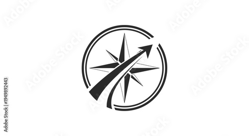 Navigation Compass with Directional Arrow - Guidance and Exploration