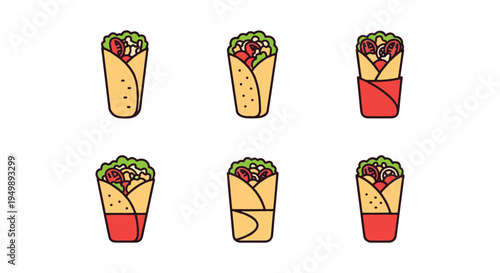 Gyro Wrap Line art vector set clean modern abstract artwork illustration