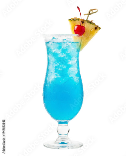Blue Lagoon Tropical Cocktail - Isolated