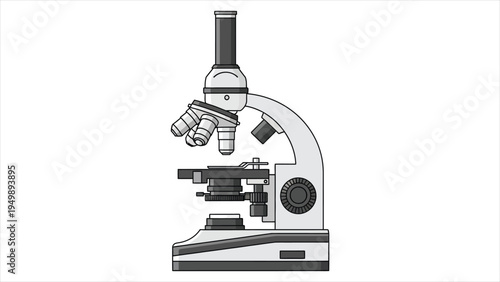 Laboratory Microscope Icon – Scientific Research and Medical Diagnostics Illustration.