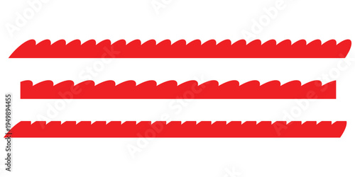 Red scallop badge set on white background. isolated modern scalloped icon set . EPS 10. 