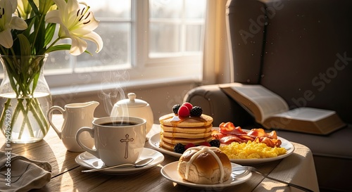 Good friday reflections a peaceful breakfast setting