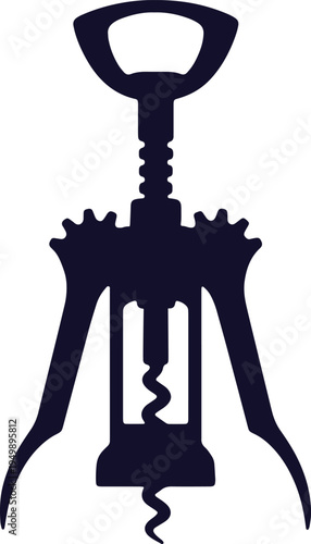 Classic lever-style corkscrew used for opening wine bottles with precision and ease.