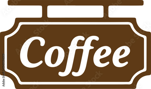 Vintage-style signboard advertising coffee with a rustic and inviting appearance
