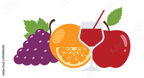 Holiday Virgin Sangria Line contemporary abstract color vector