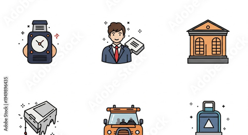 Collection of Business and Finance Icons for Presentations.