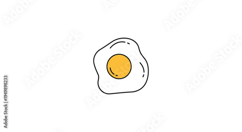 Fried Eggs with Cheese Line minimal colorful abstract art illustration