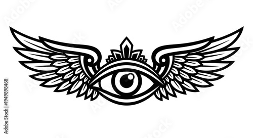 Mystical Winged Eye Symbol - Spiritual Vision and Protection