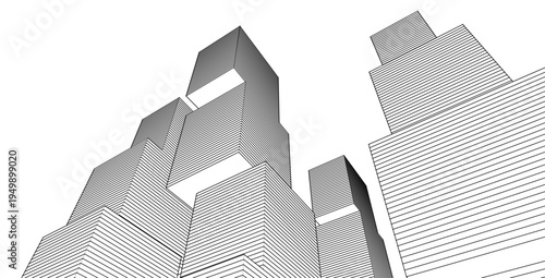 ​​abstract architecture 3d illustration background	
