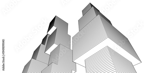 ​​abstract architecture 3d illustration background	

