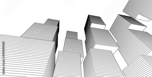 ​​abstract architecture 3d illustration background	
